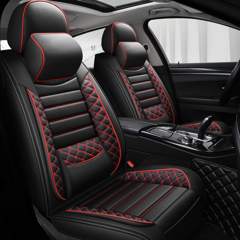 批發CAR固定腰靠汽車坐墊 新款刺繡時尚皮四季墊座墊子座套內飾用