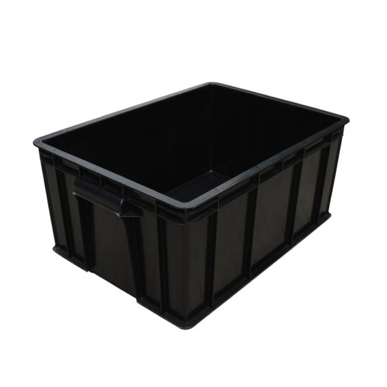 Anti-static plastic turnover box black anti-static material basket electronic components parts box with lid with knife card