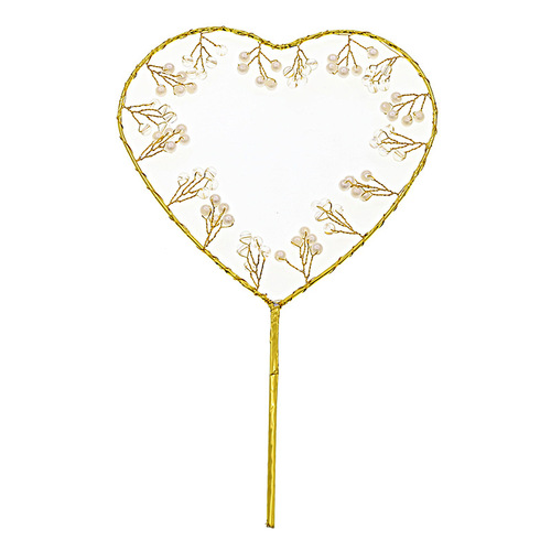 Cake Baking Handmade Heart Insert Card Star Children's Birthday Insert Card Pearl Heart Shape Insert Dessert Scene Ornament