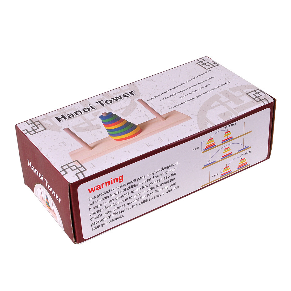 Juguetes de inteligencia clásica para adultos juguetes de madera Tahe Torre interior colorido Yugong moviendo montaña colorido tamaño pequeño torre de diez capas de Hanoi