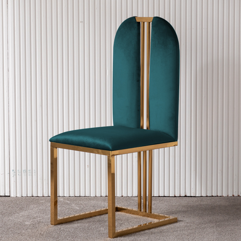 创意金色不锈钢餐椅时尚酒店金属宴会厅椅现代简约家用椅