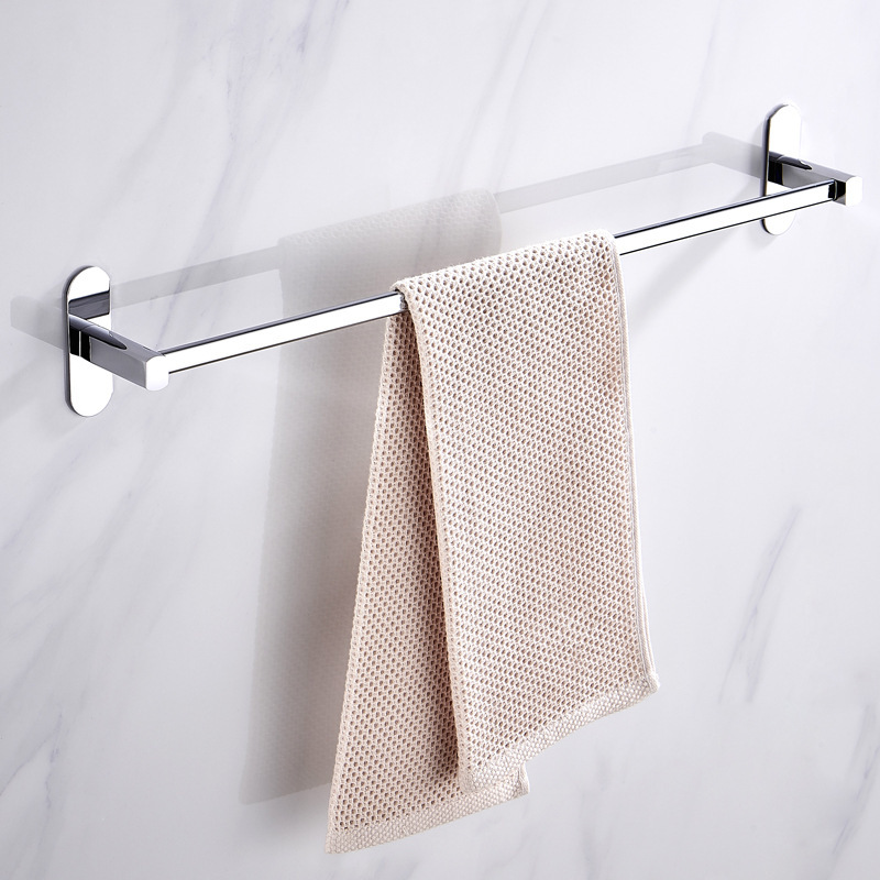 Stainless steel bathroom towel rack non-perforated bathroom hardware pendant hanging pole bathroom single pole towel bar manufacturers batch Stainless steel bathroom towel rack non-perforated bathroom hardware pendant hanging pole bathroom single pole towel bar manufacturers batch