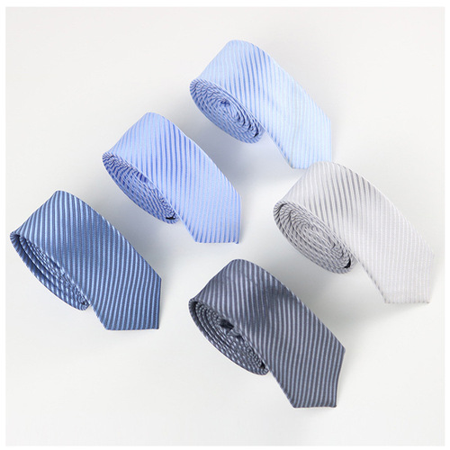 Lazy Man Tie Men Solid Color Small Tie Korean Style Tie Men Gray 5cm Korean Style Small Tie Wholesale