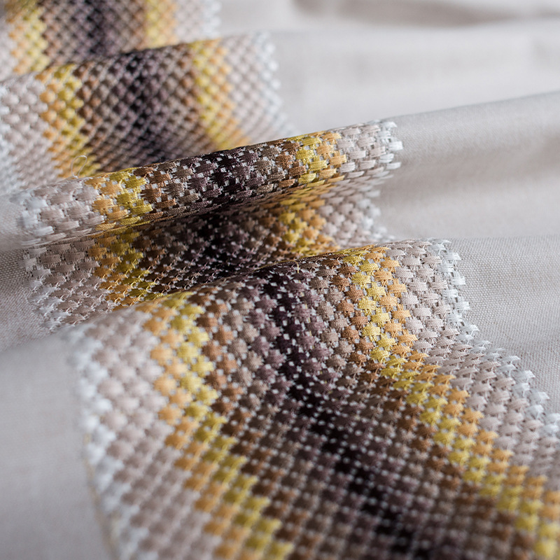 Runner moderno in cotone e lino impermeabile con motivo a onde, tovaglia geometrica ricamata, tovaglia rettangolare per tavolino da caffè, sala da pranzo_voghion.com