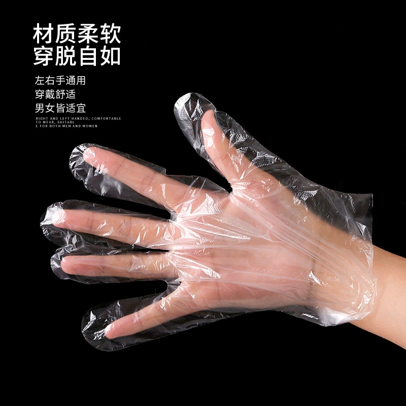 Disposable transparent plastic gloves