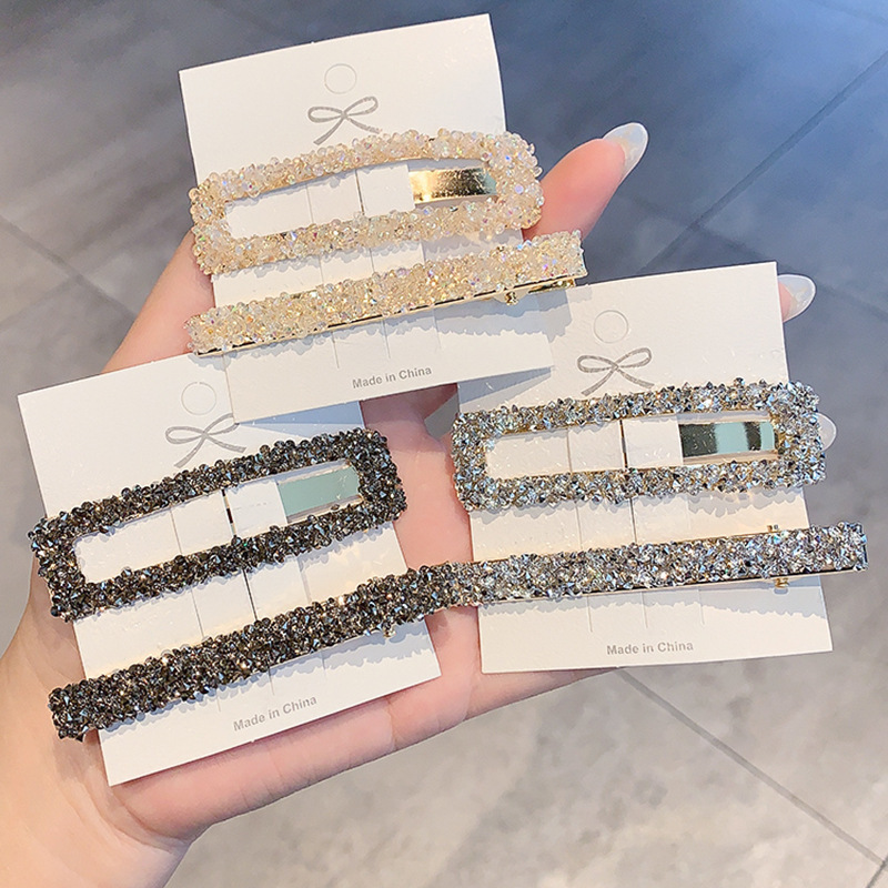 Estilo coreano Red Crystal horquilla femenina horquilla palabra clip elegante clip simple clip lateral flequillos clip accesorios para el cabello