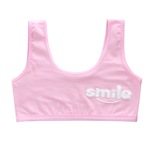 Girls bra 7-14 years old children's development period small vest underwear double-layer sling pure cotton foreign trade junior high school girls