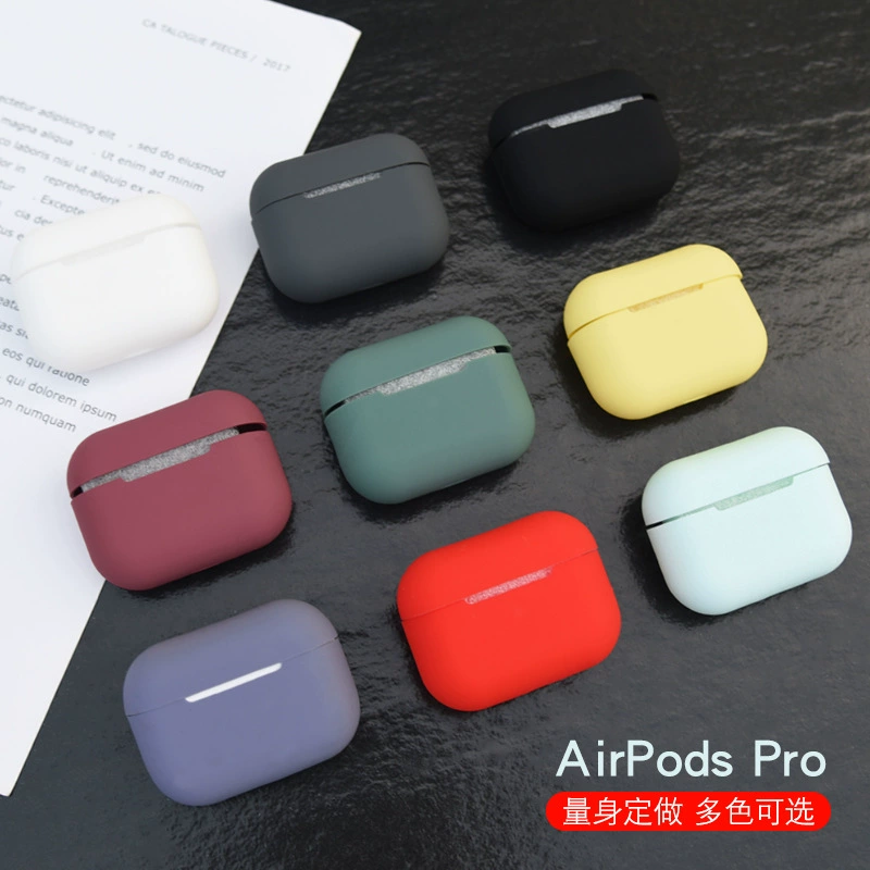 Силиконовый беспроводной защитный чехол (совместимый с Apple) для наушников, тонкий софт-тач, многоцветный