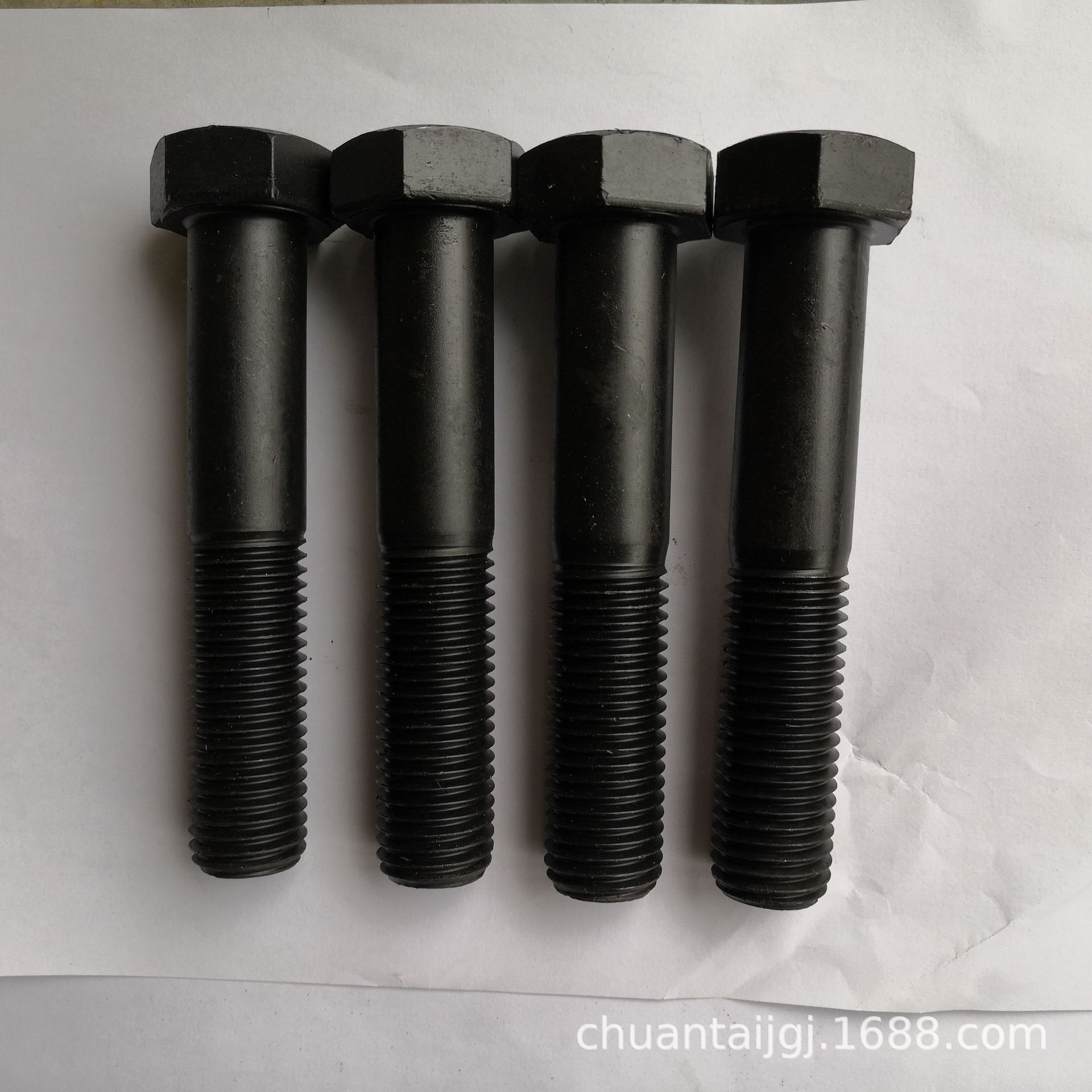 自产自销12.9级外六角螺栓高强度发黑淬火螺栓 耐高温紧固件 川泰