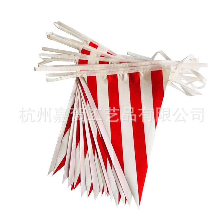 Fiesta de carnaval de circo banderín bandera colgante bandera de rayas rojas y blancas bandera colgante temática navideña bandera de tirón bandera