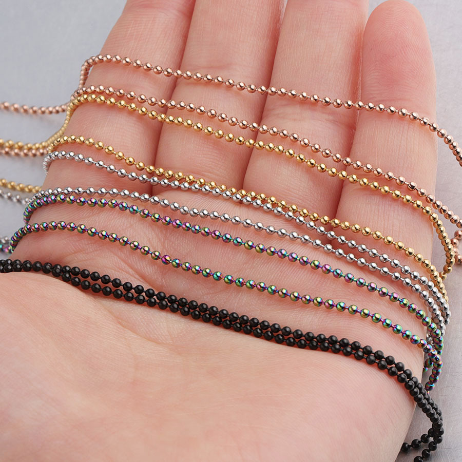 Pulsera de acero inoxidable Directo de fábrica de acero inoxidable del grano de la cadena de la onda cadena DIY colgante de joyería con cadena de langosta hebilla collar 45cm