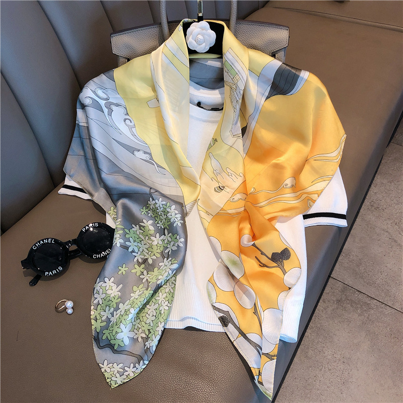 노란색 회색 녹색 꽃 멀티 요소