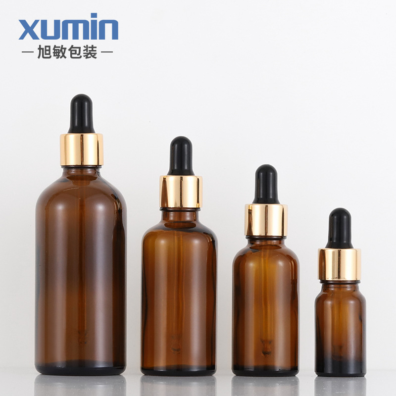 En stock botella de aceite esencial botella de gotero de cabeza de plástico botella de líquido perfume botella cosmética botella de muestra Xuemin material de embalaje