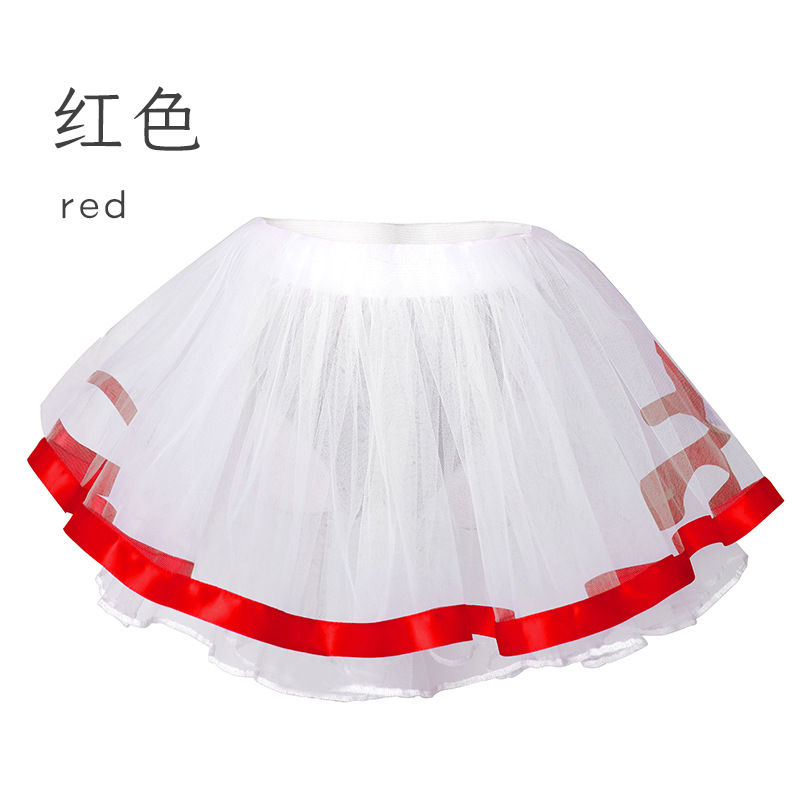 Falda de baile para niños falda de niñas falda de arco iris falda de tutú de malla falda de princesa ropa de rendimiento falda de gasa suave y esponjosa