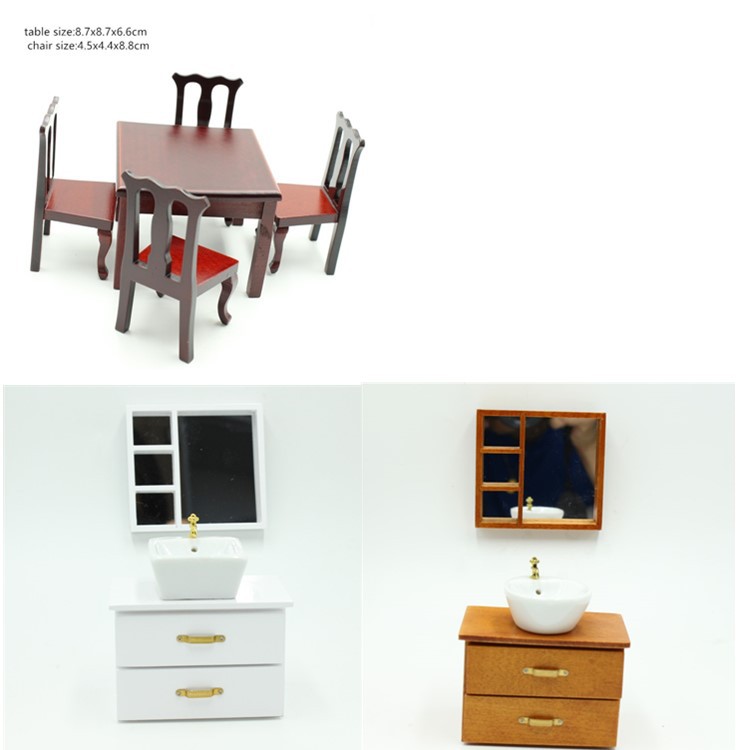 dollhouse����1��12ģ��ʳ��΢������ľ�ʼҾ��ķ�С��ԡ�Ҿ�̨