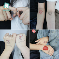 瑞卡龍跨境防水情人節紋身貼 情侶表白小清新紋身貼紙 批發tattoo