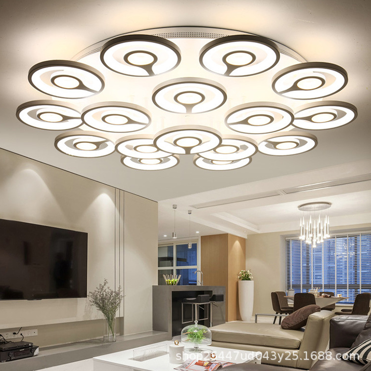 New Round Medium Round Simple Modern Smart Home Led Lamp Creative Special-Shaped Scandinavian Bedroom Lamp Living Room Ceiling Lamp