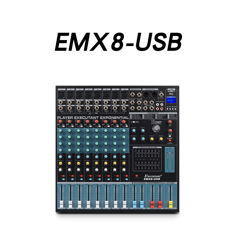 블루투스 회의 단계 믹서 공장 콘센트가있는 리버브 DSP 효과가있는 EMX8 12 16 방향 믹서