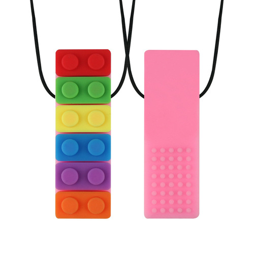 Cross-border children's chewing toys rainbow building blocks chewing stick baby molar stick chewing gum silicone baby teether