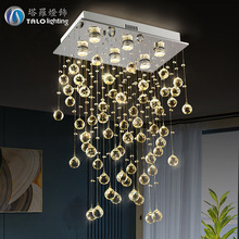 跨境卧室LED吸頂燈簡約現代長方形客廳水晶燈創意餐廳燈吧台吊燈