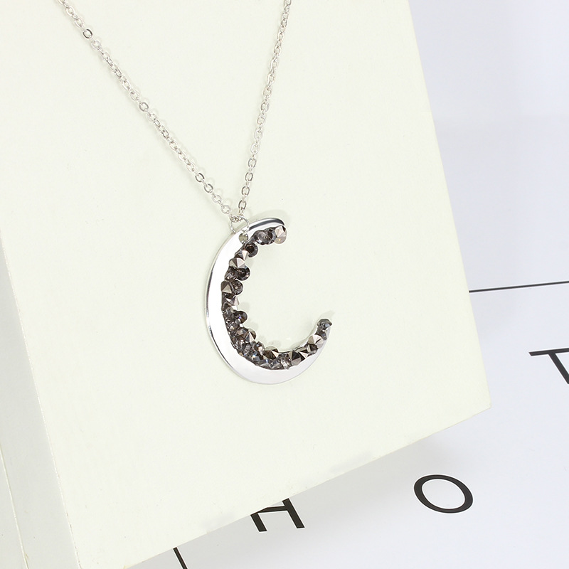 Corea del Sur clavícula cadena puesto creativo Luna rhinestone collar nicho transfronterizo Comercio exterior joyería colgante joyería al por mayor