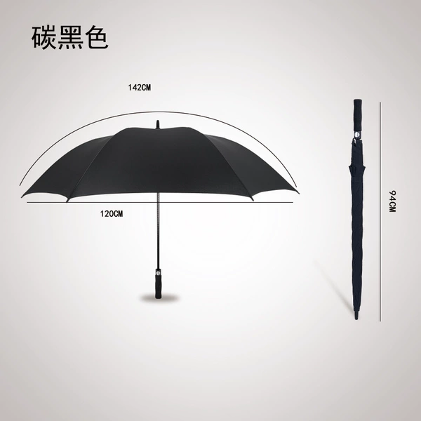8-rib enlarged automatic straight handle umbrella-black