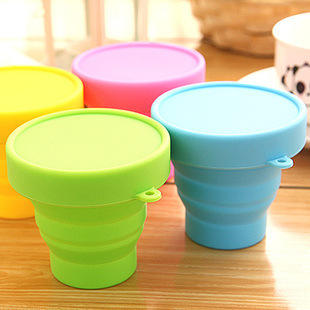 A1465 Portable Silicone Foldable Cup Candy Color Travel Silicone Foldable Cup Outdoor Sports Retractable Mouthwash Cup
