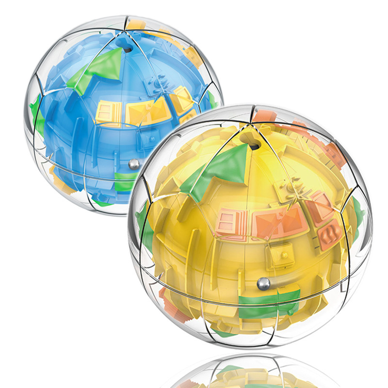 Los nuevos niños 7,5 cm inteligencia equilibrio bola laberinto descompresión juguete viaje alrededor del mundo transparente tierra laberinto