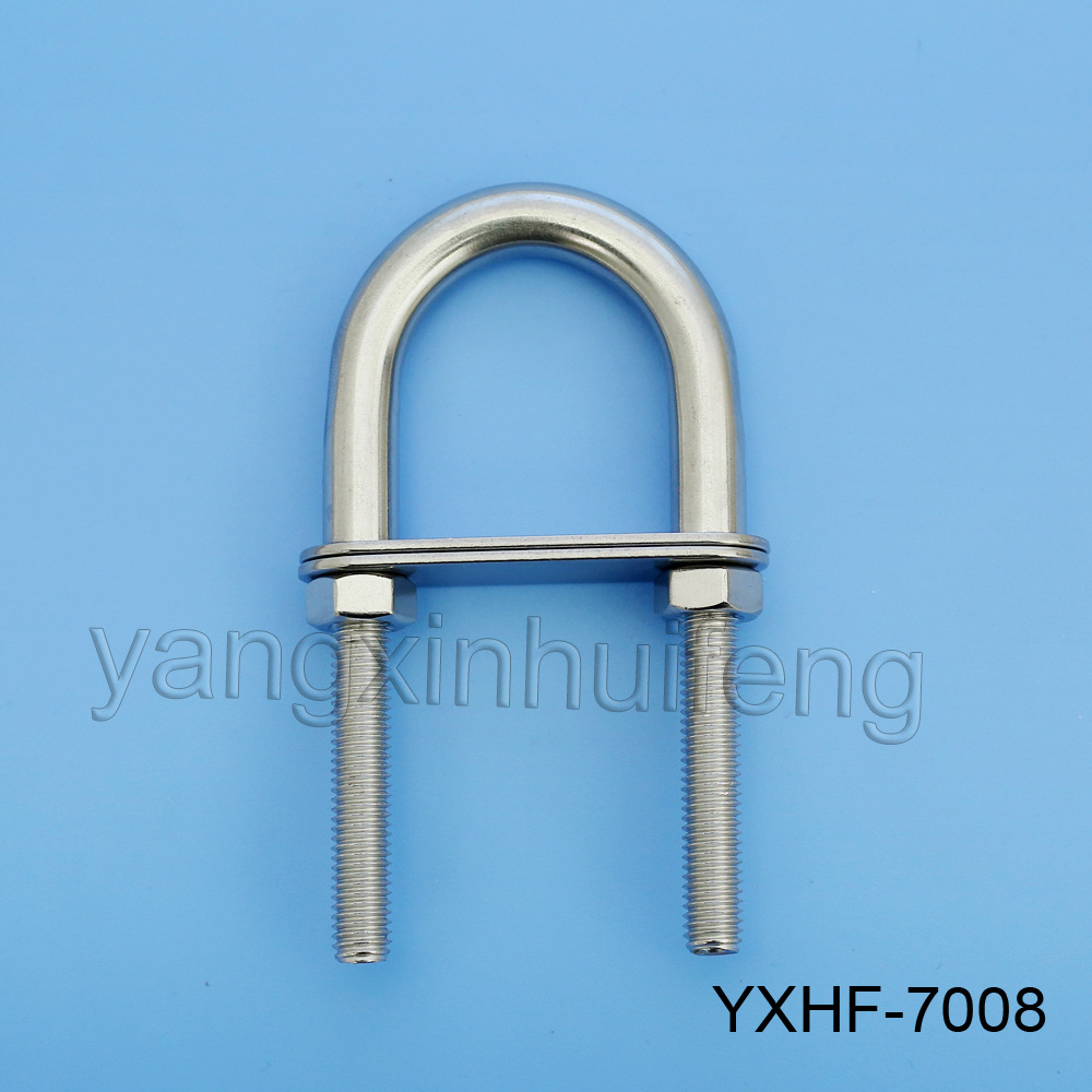 不锈钢索具 U型螺栓  带尼龙破断螺母U型管卡 u型栓带耳朵压批发