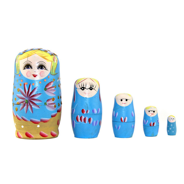 Wooden painted doll handmade