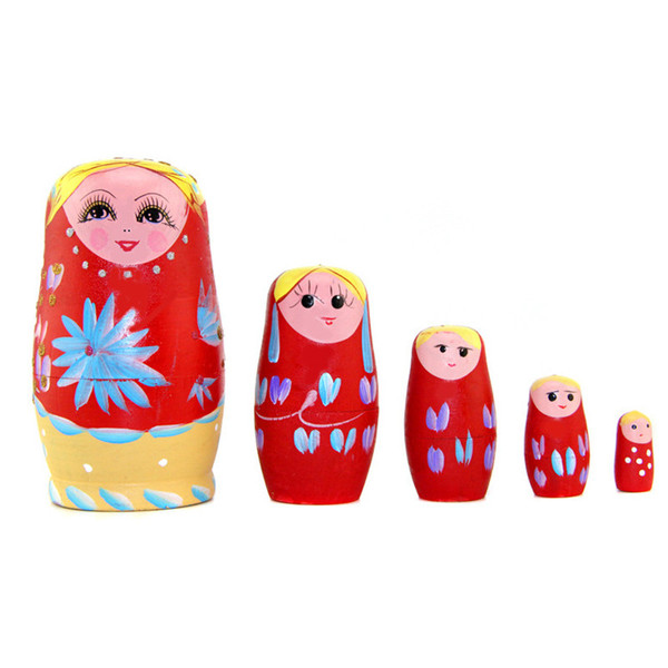 Wooden painted doll handmade