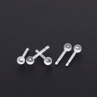 New Ear Stick Invisible Transparent Ear Stud Simple Ear Stud Match Head Ear Needle Student Ear Holes Plastic Earrings