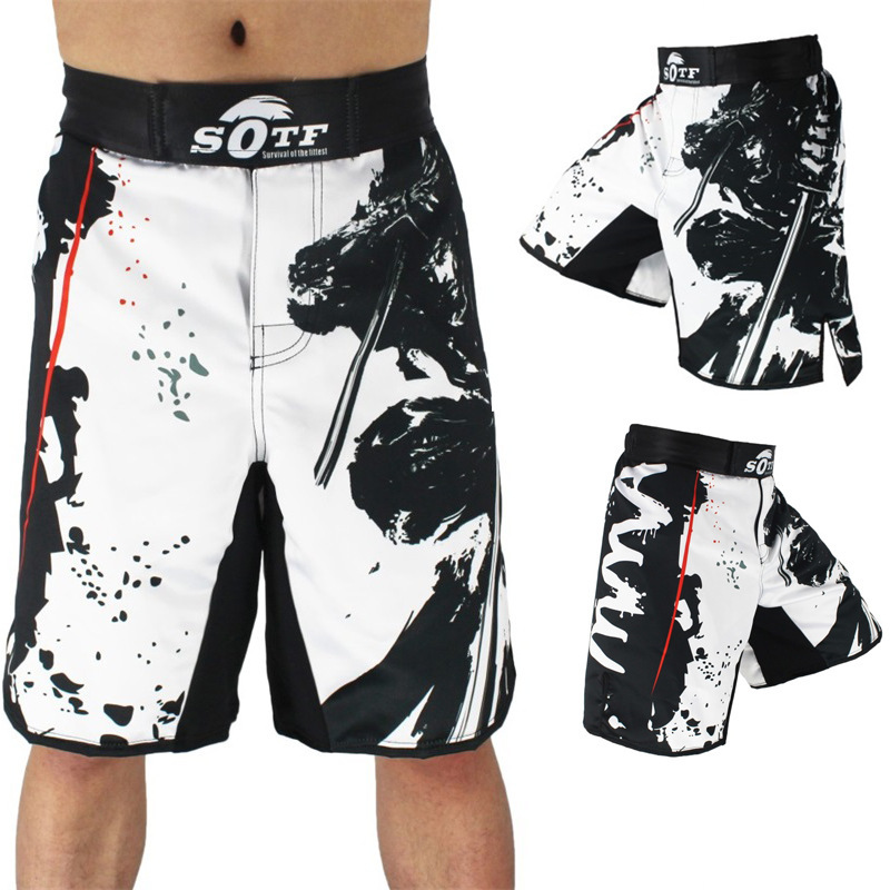 MMA adult men's camouflage shorts free fight anti-grinding Muay Thai sparring boxing fighting taekwondo training suit