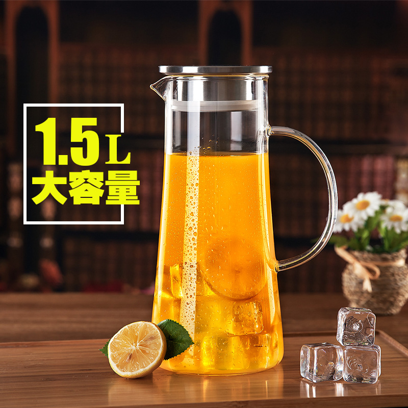 耐热玻璃冷水壶 加厚大容量凉水壶果汁壶透明玻璃泡茶壶厂家直销
