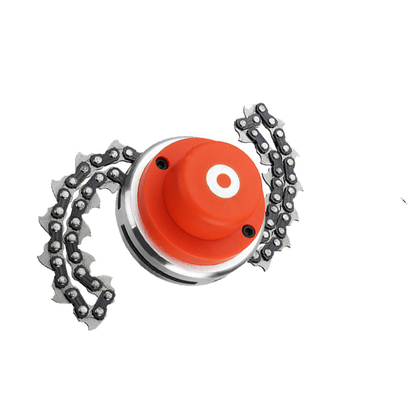 螺母款割草机链条 电动汽油割草机配件 红色机头链条银色