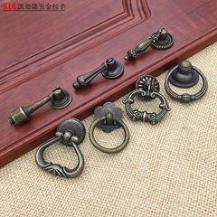 中式仿古家具抽屜拉手吊環吊墜單孔拉手美式青古銅櫃門把手地中海
