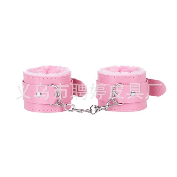 Fuchsia plush handcuffs
