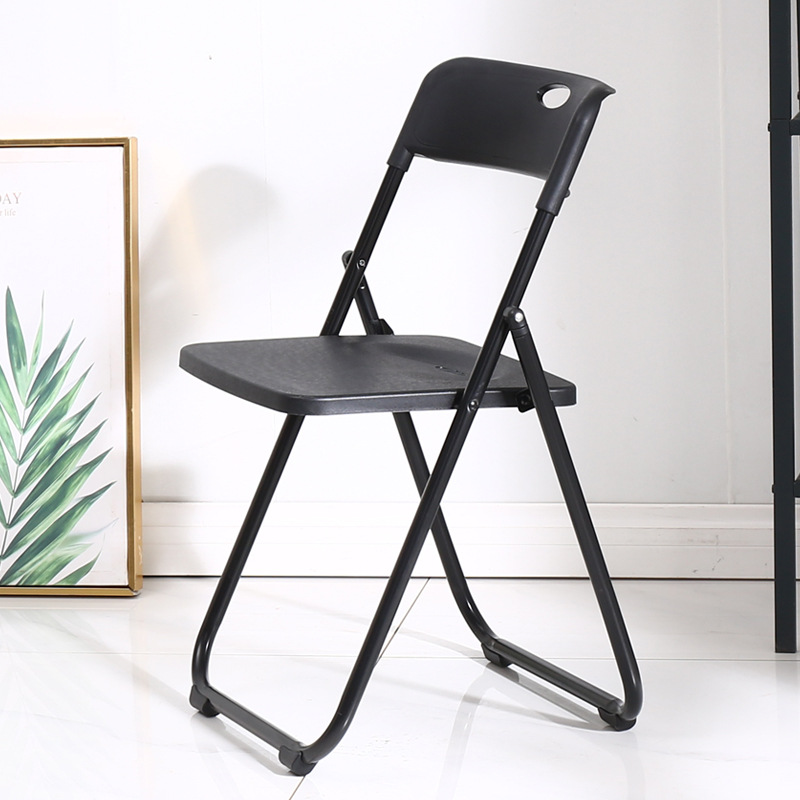 Silla plegable de plástico multifuncional, portátil para oficina, reuniones, capacitación, ordenador y uso en el hogar