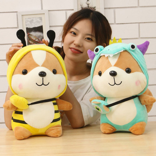 Creative transformation squirrel plush toy cartoon dinosaur elk doll unicorn children's doll gift for girls