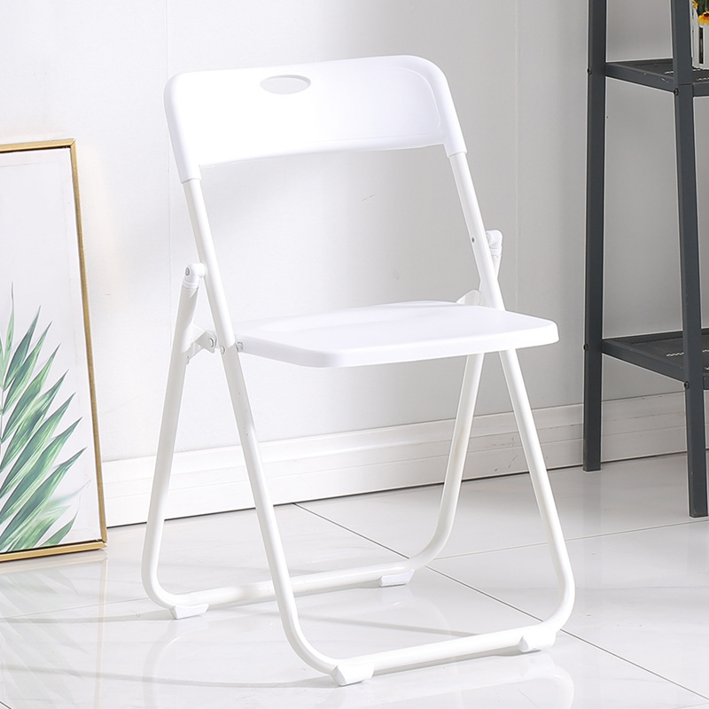 Silla plegable de plástico multifuncional, portátil para oficina, reuniones, capacitación, ordenador y uso en el hogar