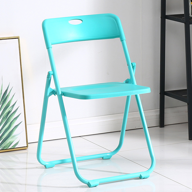 Silla plegable de plástico multifuncional, portátil para oficina, reuniones, capacitación, ordenador y uso en el hogar