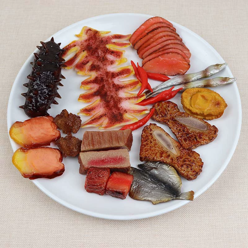 Муляжи морепродуктов и мяса из ПВХ для обучения