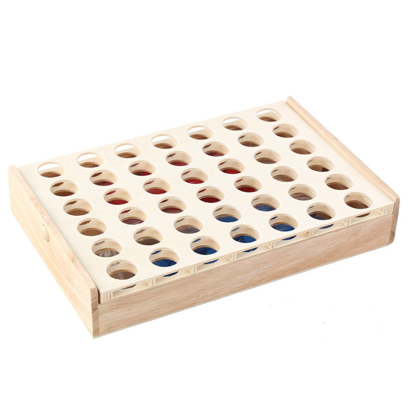 Juguetes educativos de madera educativos para niños juguetes educativos de madera en caja de cuatro piezas de ajedrez de cuatro piezas juego de escritorio de ajedrez al por mayor