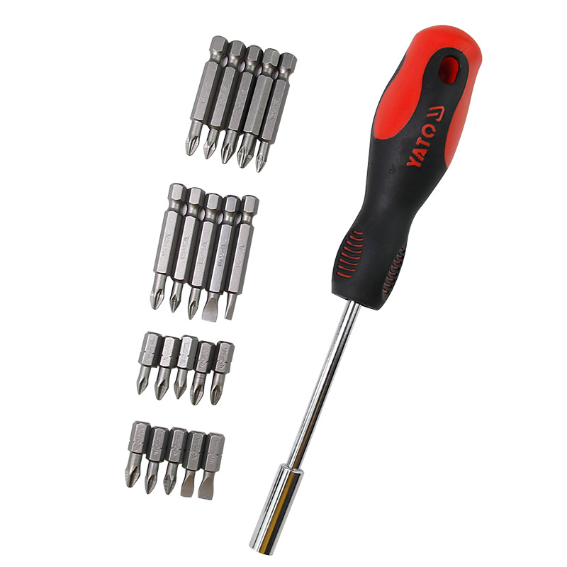 YATO螺丝刀可换头十字三角梅花一字起子家用万用多功能小改锥