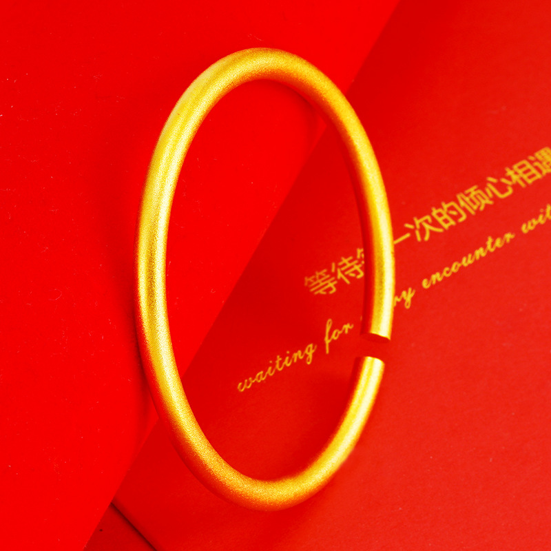 Brazalete Abierto Estilo Antiguo de 24K de Cobre Ajustable para Mujeres image 4