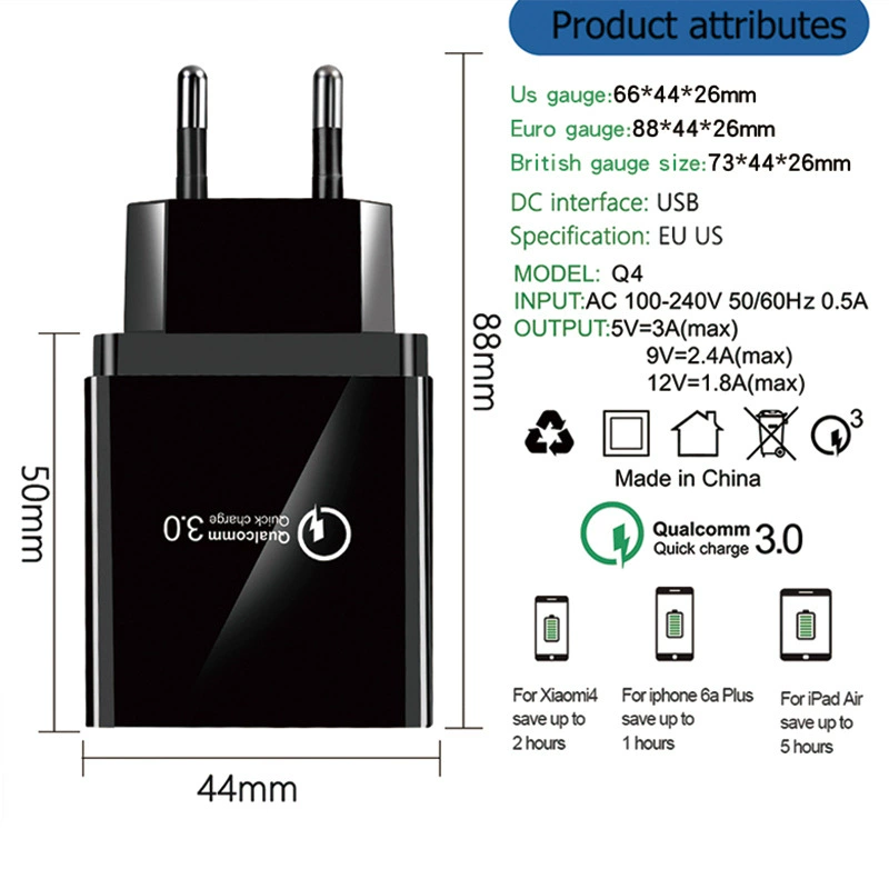 Mobile phone, charger, power adapters charging, 1A