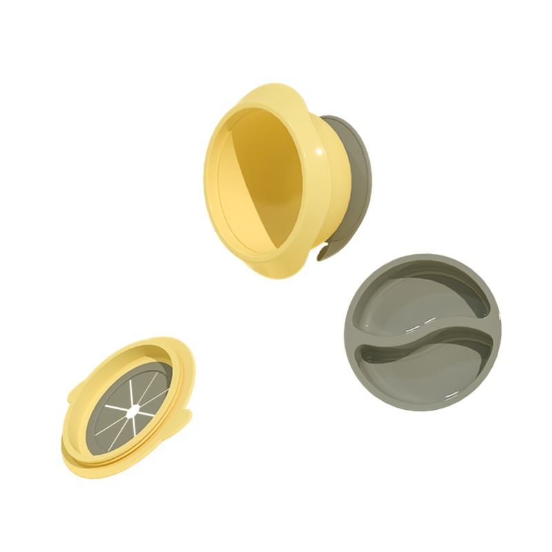 Bowl de alimentos suplementarios para bebés cubiertos para niños ventosa Bowl PP bocadillos para bebés divisor Bowl de arroz para niños categorizado Bowl de arroz para niños pequeños