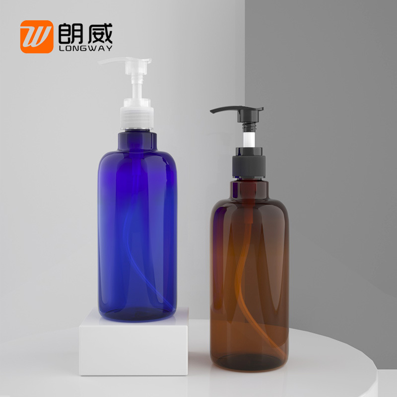 500ml cilíndrico de cuello largo botella de la bomba espiral botella de prensa Loción Gel de ducha botella de plástico botella desinfectante de manos en stock langwei