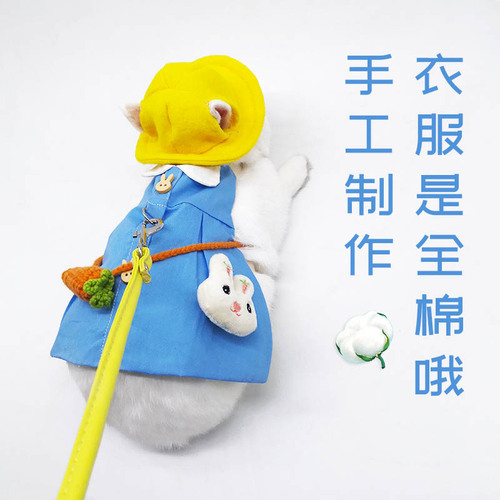 Amazon's new pet rabbit clothes, rabbit and cat leash clothing, pet rabbit clothes for traveling and taking photos