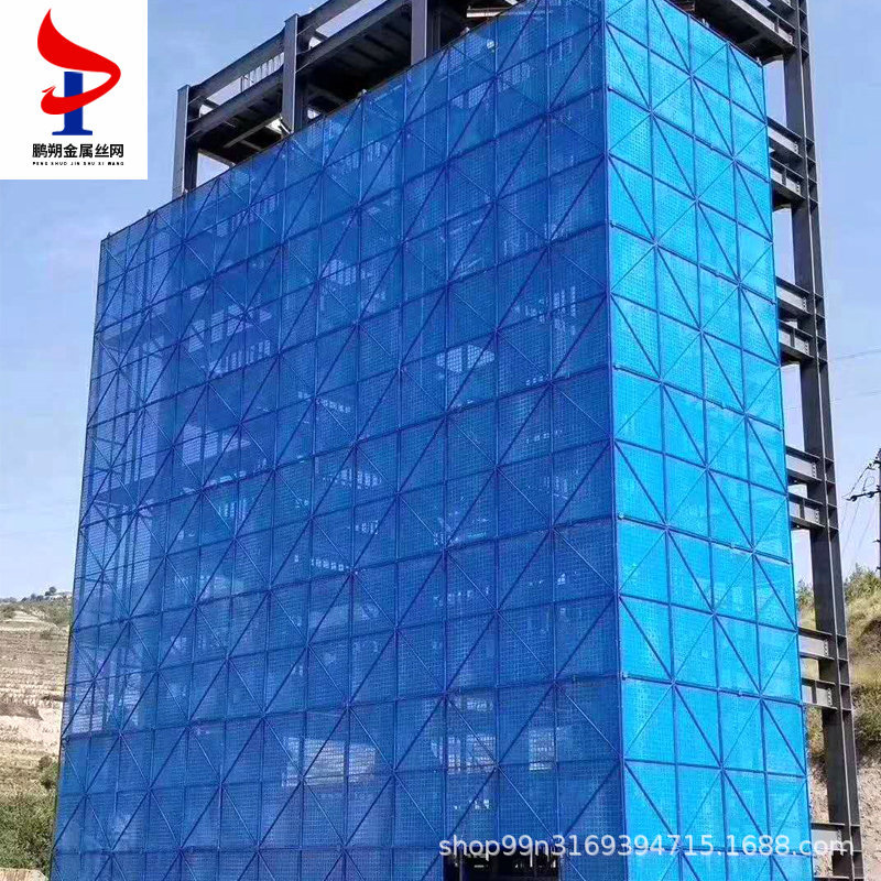 高层建筑安全防护爬架网围挡镀锌喷塑冲孔外架防坠钢板网爬架网片